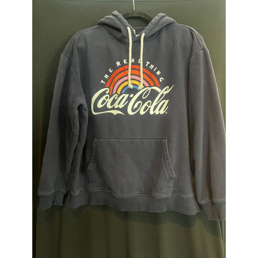 Women's Navy Blue Coca-Cola Hooded Sweatshirt Size L
